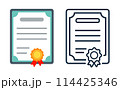 certificate or diploma isolated icons 114425346