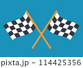 checkered racing flags cross flat 114425356