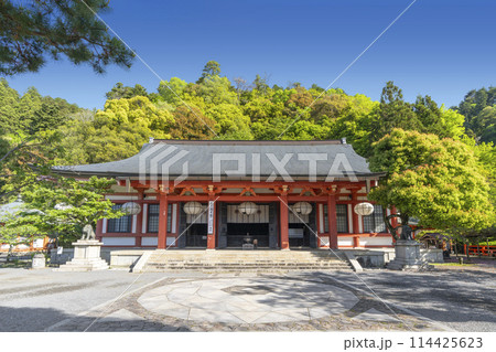 新緑の鞍馬寺 本殿金堂・金剛床 新緑の鞍馬寺 本殿金堂・金剛床 114425623