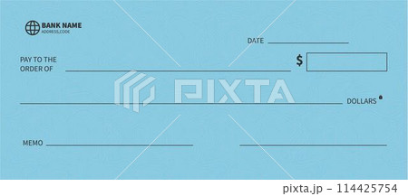 Blank bank cheque. Personal desk check template Blank bank cheque. Personal desk check template 114425754