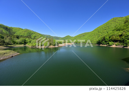 大野ダム 上流の虹の湖の景色 (京都府南丹市美山町) 大野ダム 上流の虹の湖の景色 (京都府南丹市美山町) 114425826