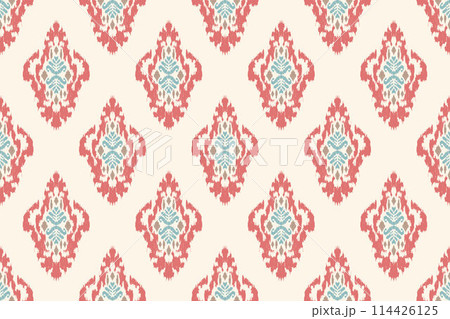 Ikat tribal Indian seamless pattern. Ethnic Aztec fabric carpet mandala ornament native boho chevron textile.Geometric African American oriental traditional vector illustrations. Embroidery style. Ikat tribal Indian seamless pattern. Ethnic Aztec fabric carpet mandala ornament native boho chevron textile.Geometric African American oriental traditional vector illustrations. Embroidery style. 114426125