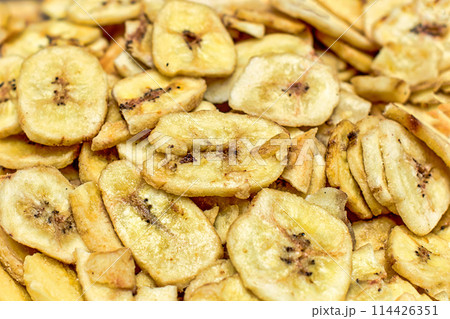 Detail of dried bananas Detail of dried bananas 114426351