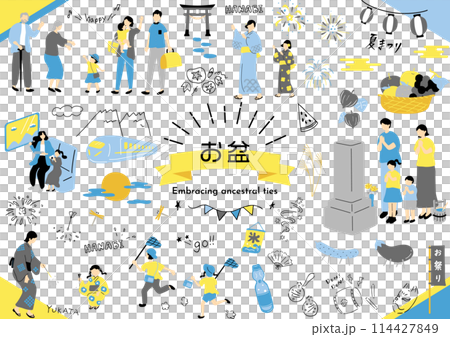 Obon illustration collection 114427849