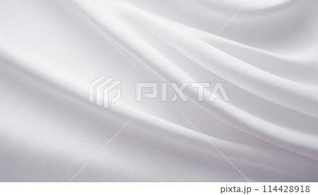 上品なシルク素材の白い生地　布 114428918