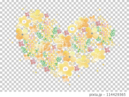 Watercolor floral heart 1855 114429365