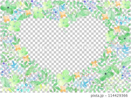 Watercolor floral heart frame 1854 Watercolor floral heart frame 1854 114429366
