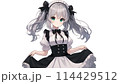 銀髪ツインテールメイド 114429512