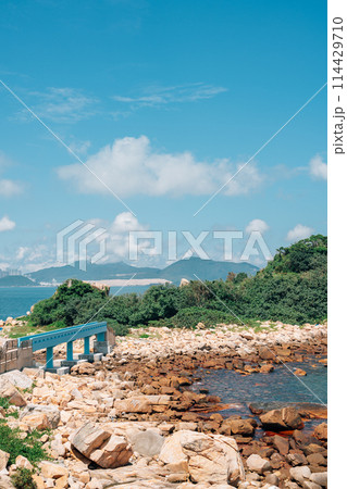 Shek O beach Lovers Bridge and Tai Tau Chau trail in Hong Kong 114429710