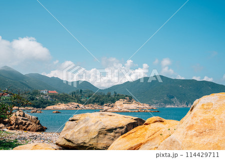 Shek O village Tai Tau Chau seascape in Hong Kong 114429711