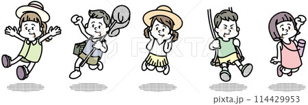 夏の子供たちのイラスト 夏の子供たちのイラスト 114429953
