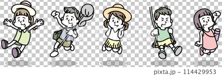 夏の子供たちのイラスト 夏の子供たちのイラスト 114429953