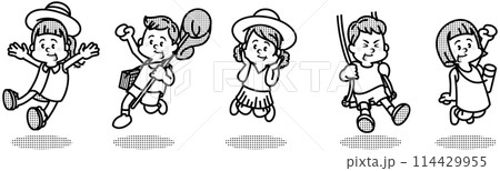夏の子供たちのイラスト 夏の子供たちのイラスト 114429955