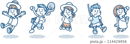 夏の子供たちのイラスト 夏の子供たちのイラスト 114429956