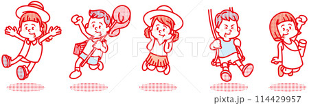 夏の子供たちのイラスト 114429957