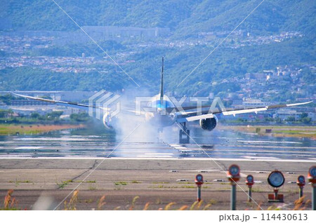 伊丹空港からみた飛行機 114430613