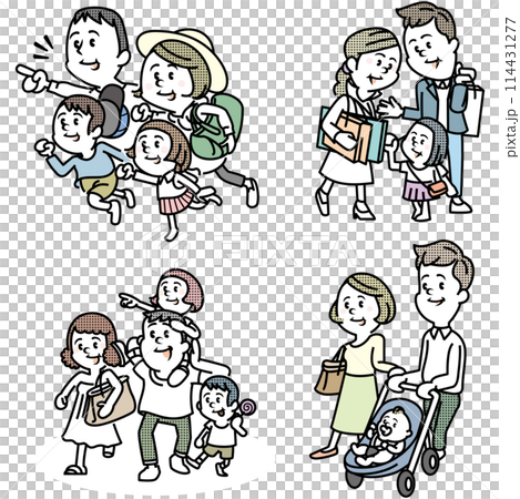 家庭郊遊的插畫集 114431277