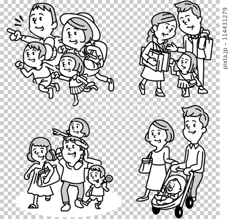 家庭郊遊的插畫集 114431279