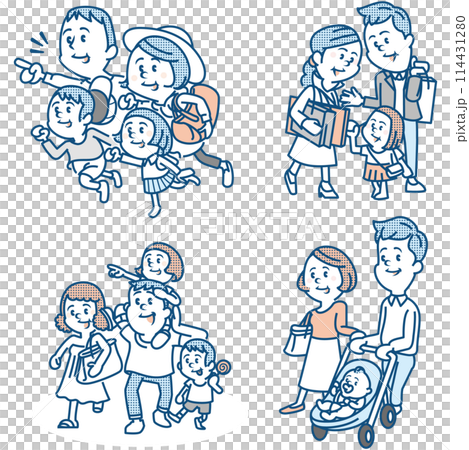 Family outing illustration set 114431280