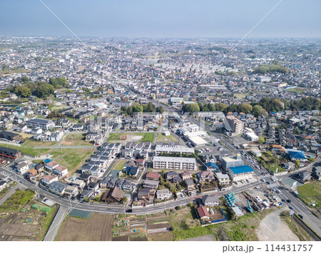 空撮「埼玉県」さいたま市見沼区住宅地の風景 空撮「埼玉県」さいたま市見沼区住宅地の風景 114431757