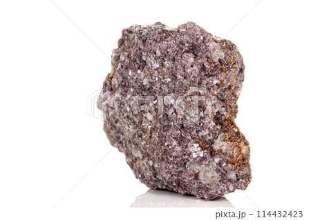 Macro of a chromium kyanite mineral stone on white background Macro of a chromium kyanite mineral stone on white background 114432423