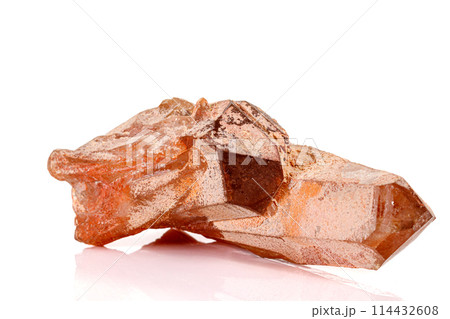 Macro stone mineral rhinestone on a white background Macro stone mineral rhinestone on a white background 114432608