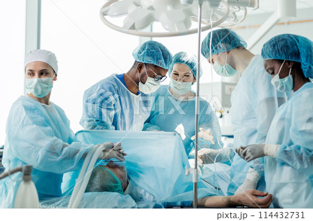 rewarding fields of medicine.students studing in medical school 114432731