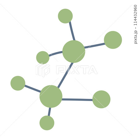 Molecular model in flat design. Atom molecule structure with connections. Vector illustration isolated. Molecular model in flat design. Atom molecule structure with connections. Vector illustration isolated. 114432960