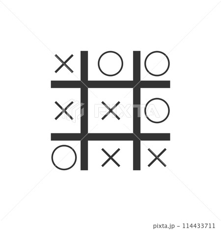 Tic tac toe game icon flat Tic tac toe game icon flat 114433711