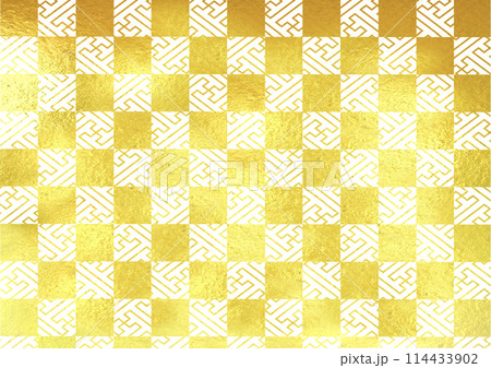 金箔の和柄背景 114433902