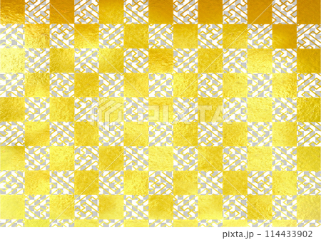 金箔の和柄背景 114433902