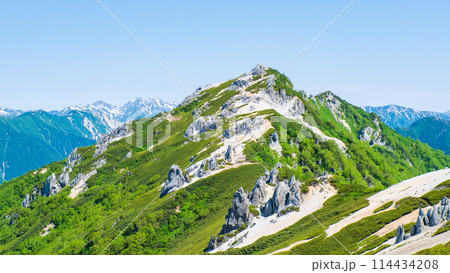 夏の燕岳登山(燕山荘から燕岳山頂を望む) 夏の燕岳登山(燕山荘から燕岳山頂を望む) 114434208
