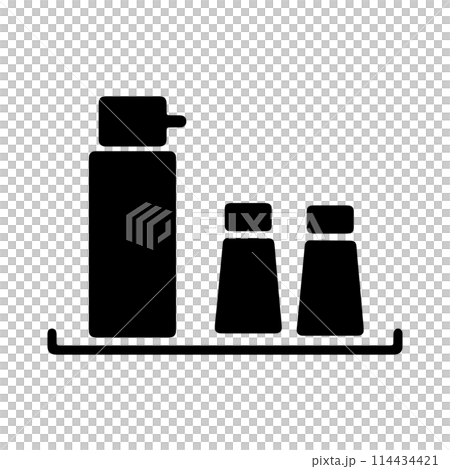 調味料セットのイメージモノクロアイコンイラスト 調味料セットのイメージモノクロアイコンイラスト 114434421