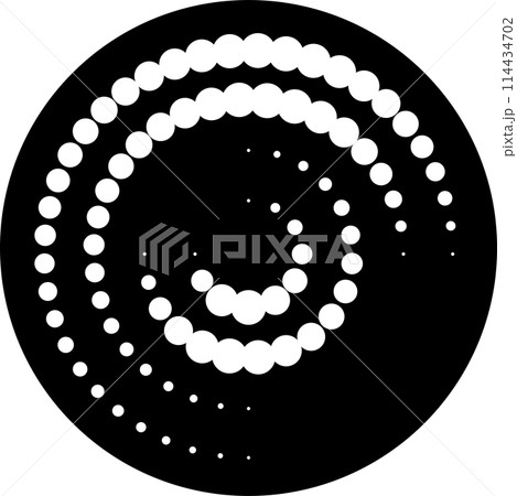 Circle with halftone dots. Design element for frame, logo, icon Circle with halftone dots. Design element for frame, logo, icon 114434702