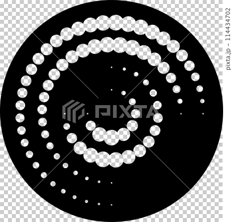 Circle with halftone dots. Design element for frame, logo, icon Circle with halftone dots. Design element for frame, logo, icon 114434702