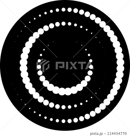 Circle with halftone dots. Design element for frame, logo, icon 114434770