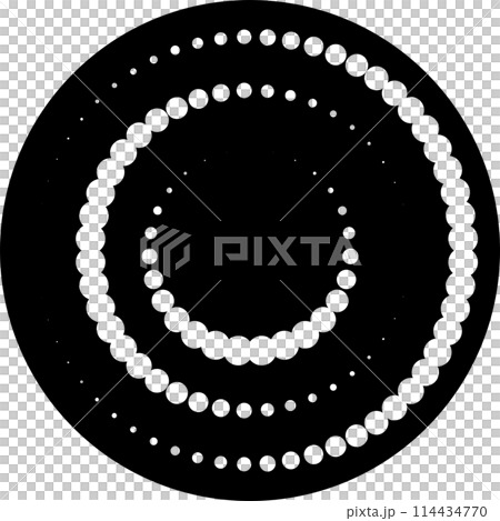 Circle with halftone dots. Design element for frame, logo, icon 114434770