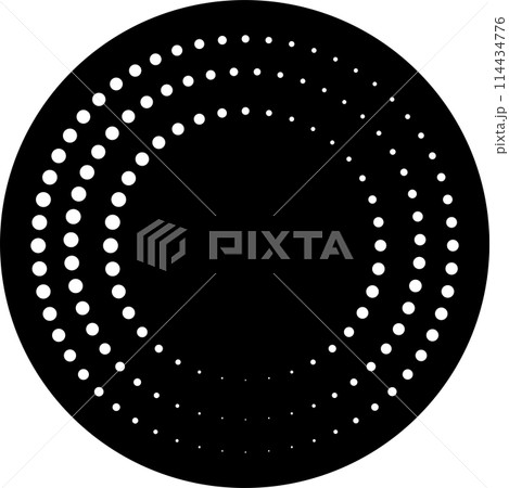 Circle with halftone dots. Design element for frame, logo, icon 114434776