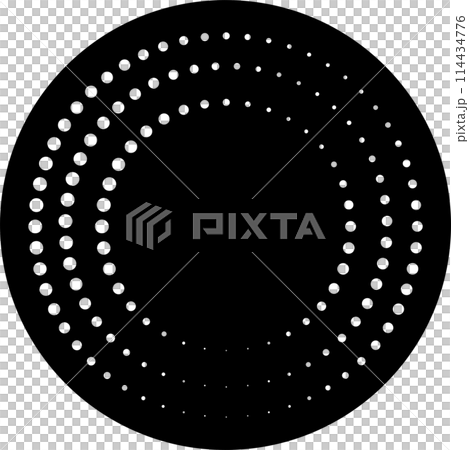 Circle with halftone dots. Design element for frame, logo, icon 114434776