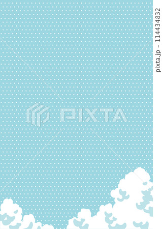 ポップな夏の青空と雲の背景素材 ポップな夏の青空と雲の背景素材 114434832