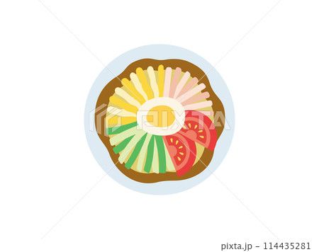 冷やし中華のアイコンのイラスト 114435281