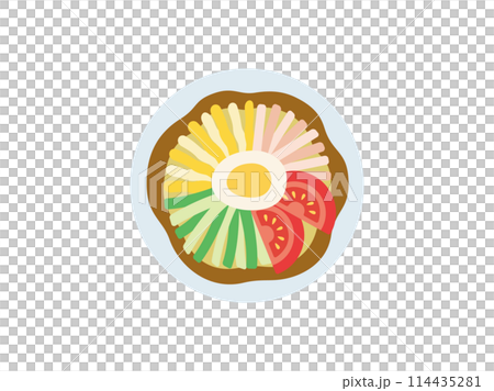 冷やし中華のアイコンのイラスト 114435281