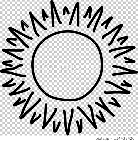Set of hand drawn sun icons. Doodle style 114435420