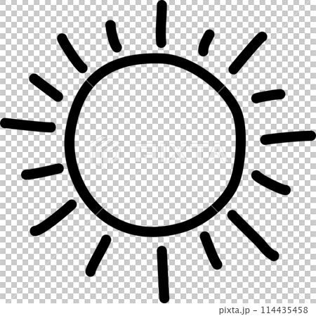 Set of hand drawn sun icons. Doodle style 114435458