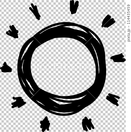 Set of hand drawn sun icons. Doodle style 114435459