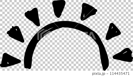 Set of hand drawn sun icons. Doodle style 114435471