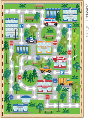 City. Board game. Side view. Vector illustration. 114435847