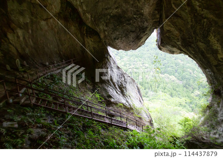 乳岩峡　乳岩洞窟内部の様子　(愛知県新城市） 114437879