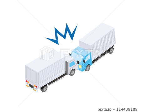 トラックの正面衝突の交通事故 114438189