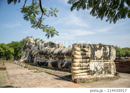 THAILAND AYUTTHAYA WAT LOKAYASUTHARAM THAILAND AYUTTHAYA WAT LOKAYASUTHARAM 114438917